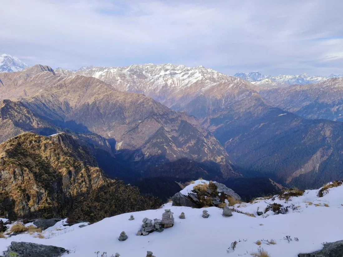 Dhanaulti travel guide- Winter morning in Dhanaulti deodar forest with misty hills in Uttarakhand”